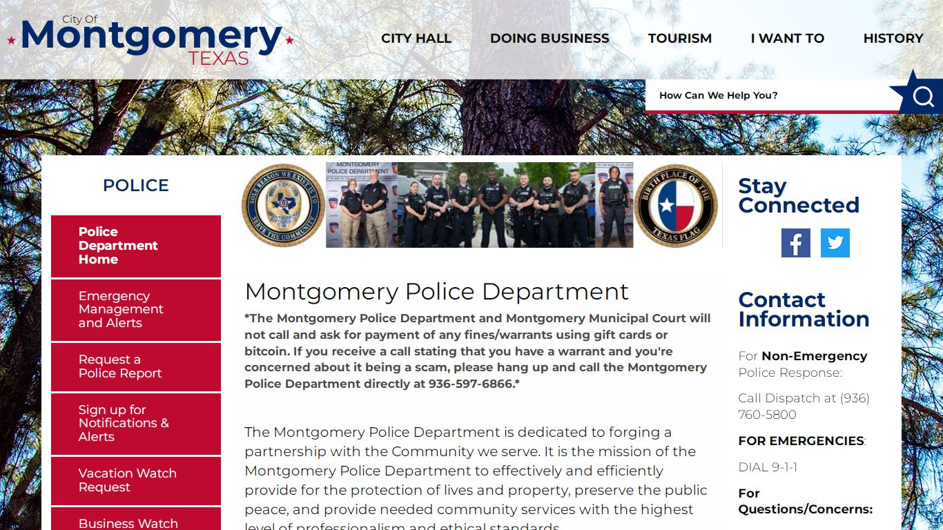 Montgomery Police Department | City of Montgomery Texas