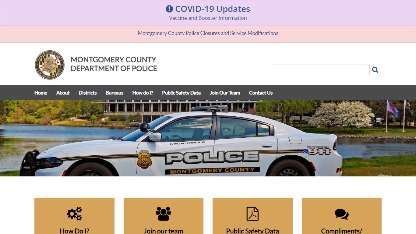 Montgomery County Police Department Homepage, Montgomery County, MD