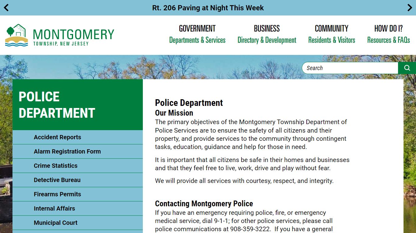 Police Department | Montgomery Township New Jersey